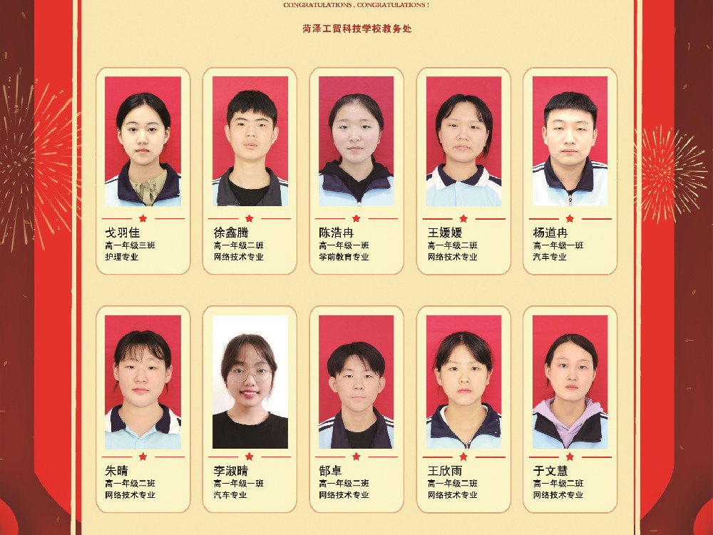 发挥榜样的力量，2021—2022年度第一学期优秀学生展示