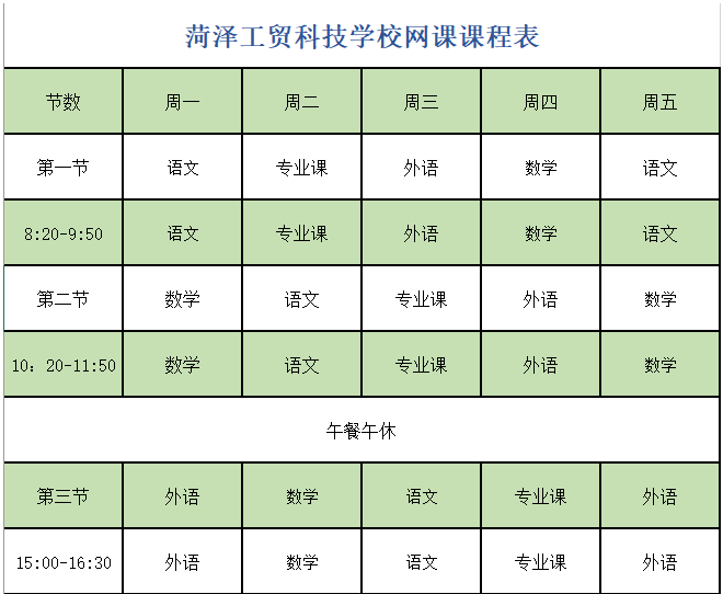 菏泽工贸科技学校|关于网上授课学生居家学习的规定